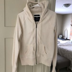 AEO Sherpa hoodie lined, soft zip up